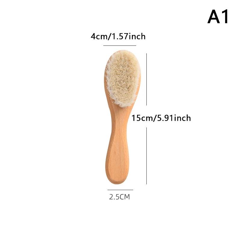 Wooden Handle Brush Baby Hair Brush Newborn Hair Brush Infant Comb Head Massager Special for real hair wigs