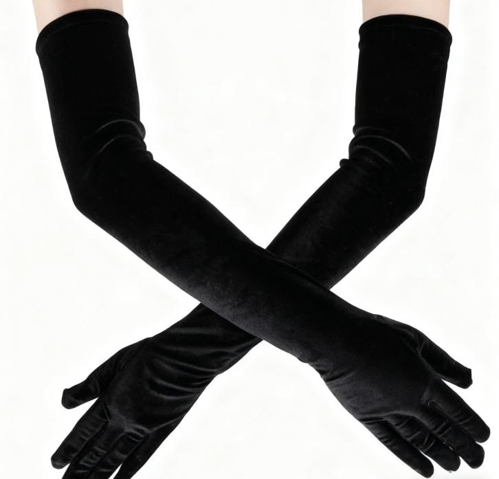 Long Warm Velvet Formal /winter Ball Retro Party Gown Gloves