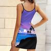Summer New Style Seaside Print Sleeveless Bodycon Dress with Pockets Sexy Slim Fit Elegant Party Dress