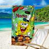 Custom Name Ultrasoft Beach Towel With Spongebob Squarepants Themeideal For Pool Camping Diving Perfect Travel Essential Vibrant Beach Towel