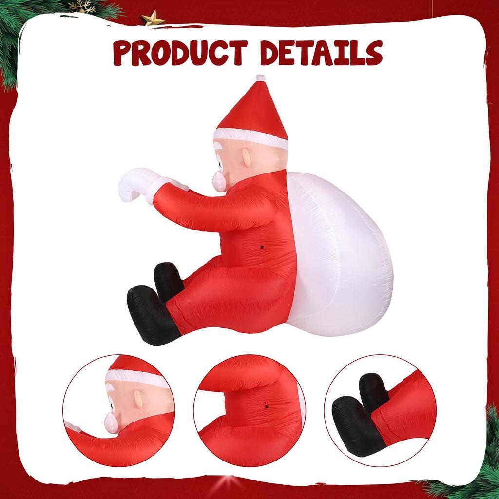 Christmas Inflatable Hanging Santa Claus Props Xmas Decoration Gift Unique Yard Decor for Window