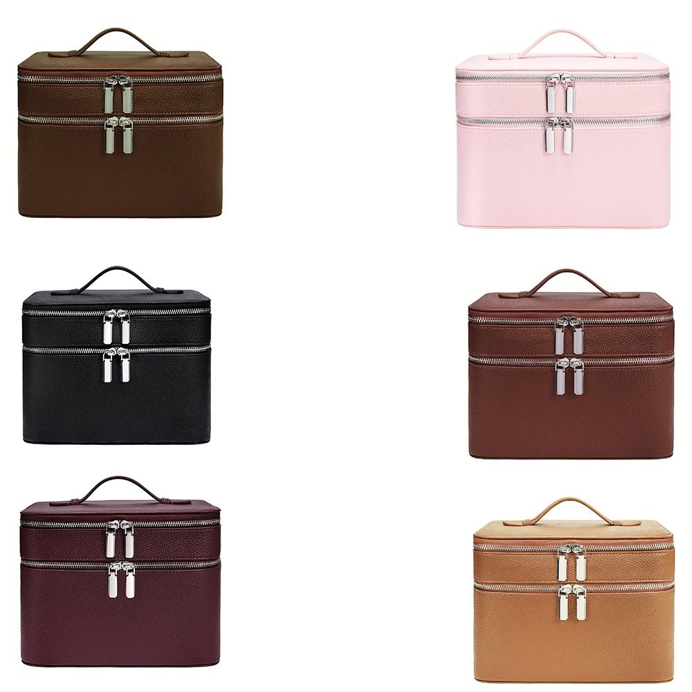Storage Solution PU Material Cosmetic Bag Large Capacity Waterproof Toiletry Storage Aesthetic Pattern Travel Bag Travel