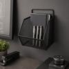 3PCS Adhesive Hooks Hanging Wire Basket 13.2x10x15cm Black Small Wire Storage Basket Open White Wall Mount Storage Basket