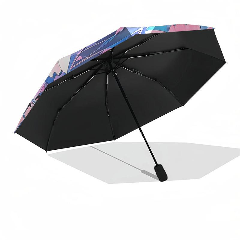 1pz Ombrello da Esterno con Design di Personaggio Anime - Apertura/Chiusura Automatica, Design Portatile a 3 Pieghe, Telaio in Ferro a 8 Stecche - Regalo Perfetto per i Fan, T