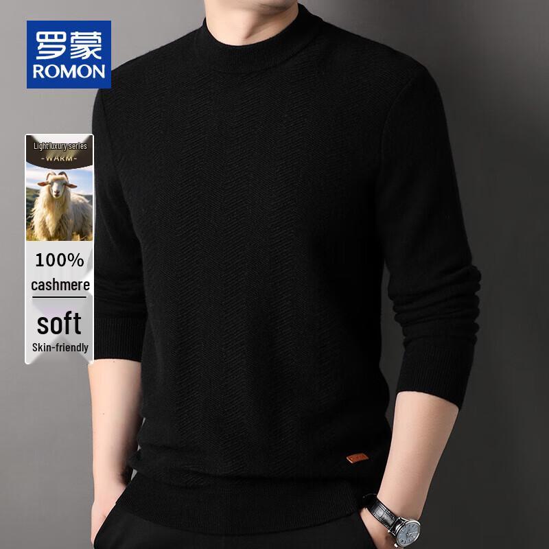 

ROMON Men s 100% Cashmere Thick Warm Mock Neck Sweater XL