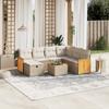 Vidaxl 8-Cz. Garden Furniture Set With Cushions, Beige, Poly Rattan