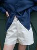 Elssibeui Minimal Cotton Shorts_Oatmeal