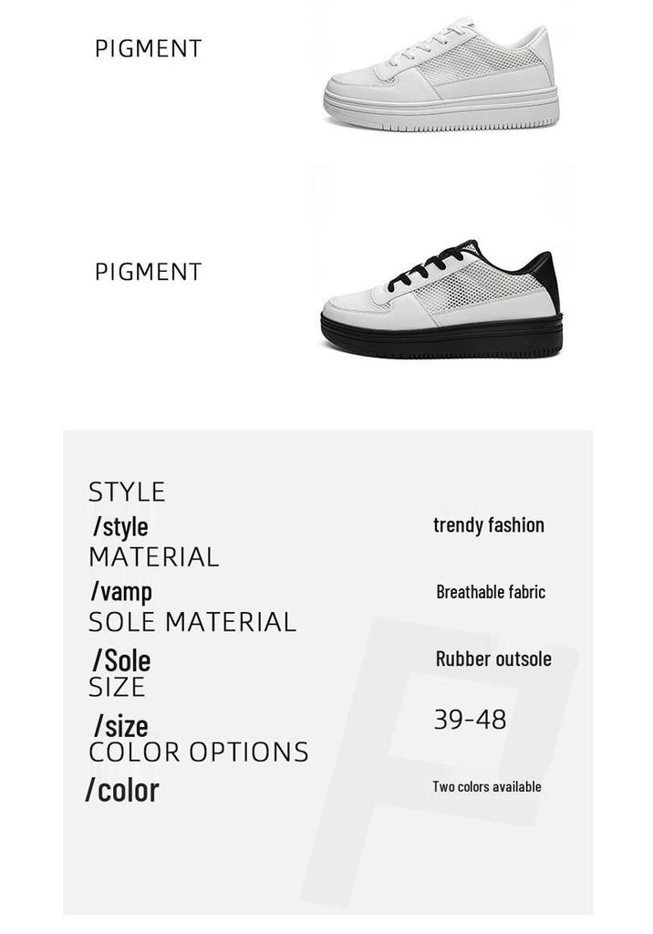 Men's Summer Air Force White Breathable Mesh Shoes, Size 48 - Fashionable Large Size, Versatile Student Footwear.