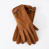 Soft Pu Leather Gloves Bownot Women Cycling Mittens Gift Winter Bow Suede Gloves  Winter