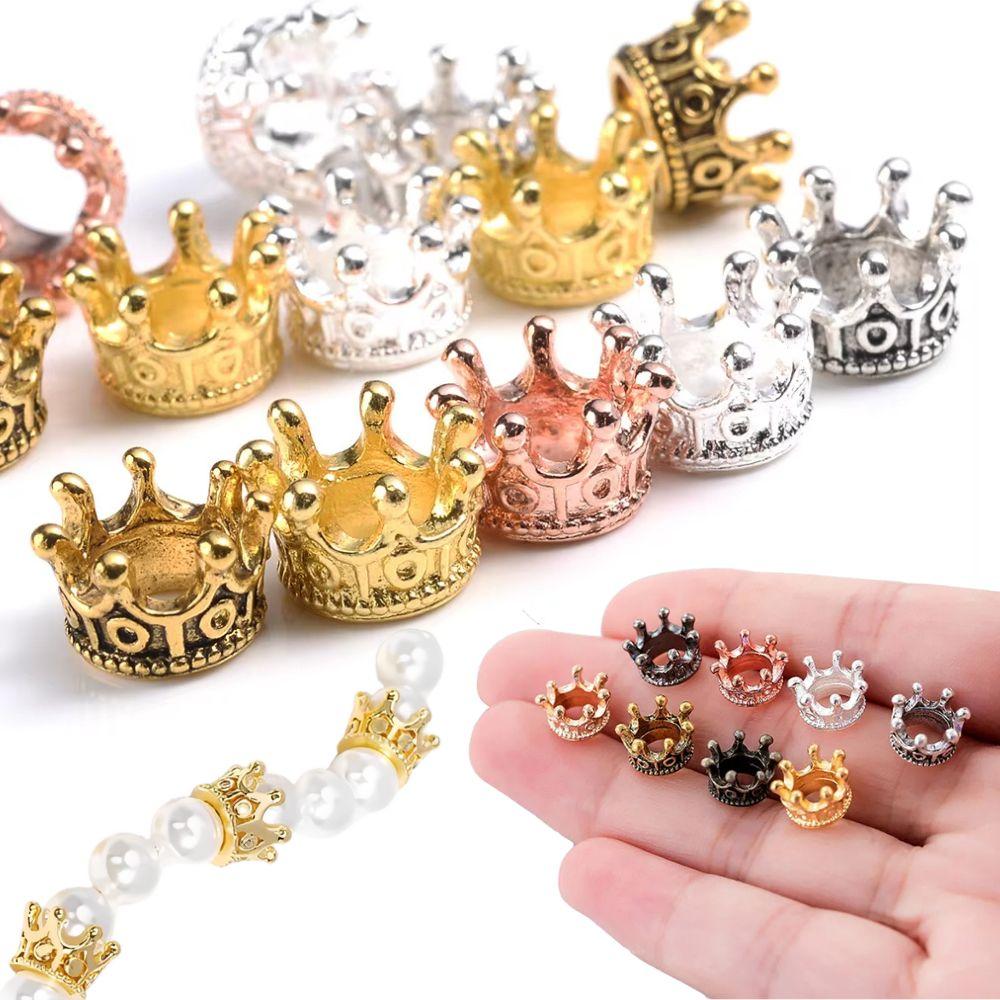 12pcs Crown Accessories Pendant Antique Decorative Spacer Beads DIY Bracelet Necklace Earring Making YMY