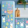 Easter Bunny Egg Flower Window Sticker Static Cling Glass Decal Cute Rabbit Holiday Decor Cartoon Animal Refrigerator Sticker