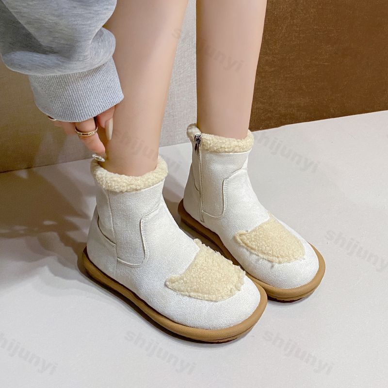 Fashion 2025 Winter New Retro Fashion Casual Warm Plush Snow Boots for Women Soft Sole Comfortable Versatile Non Slip Short Cotton Shoes