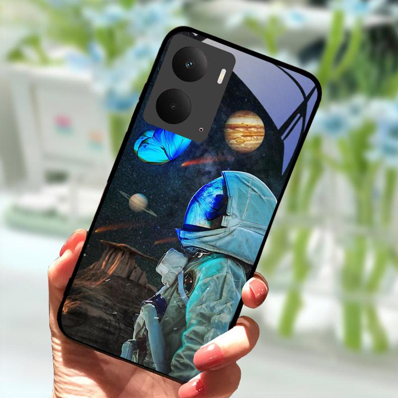 Para Realme P3 5G Capa Traseira de Vidro Temperado Para Realme P3 5G Capa Traseira à Prova de Choque RealmeP3 P 3 Concha Protetora de PC Rígido