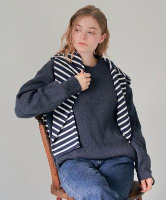 Geullounoteu Cozy Leaf Knit [Navy]