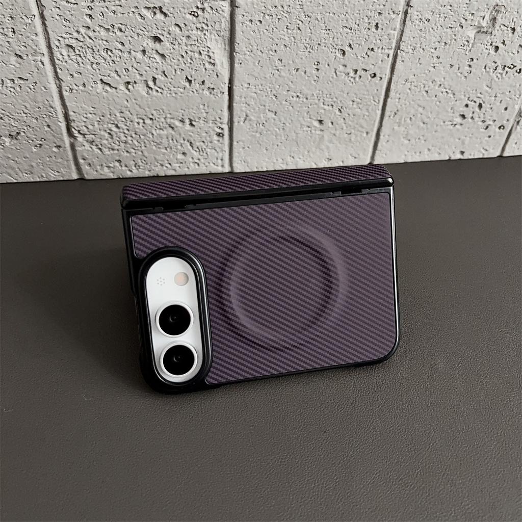 Luxury Magnetic Phone Case with Hinge Protective For Apple iPhone Ultra 18 Fold Wireless Charging Carbon Fiber Shockproof Cover