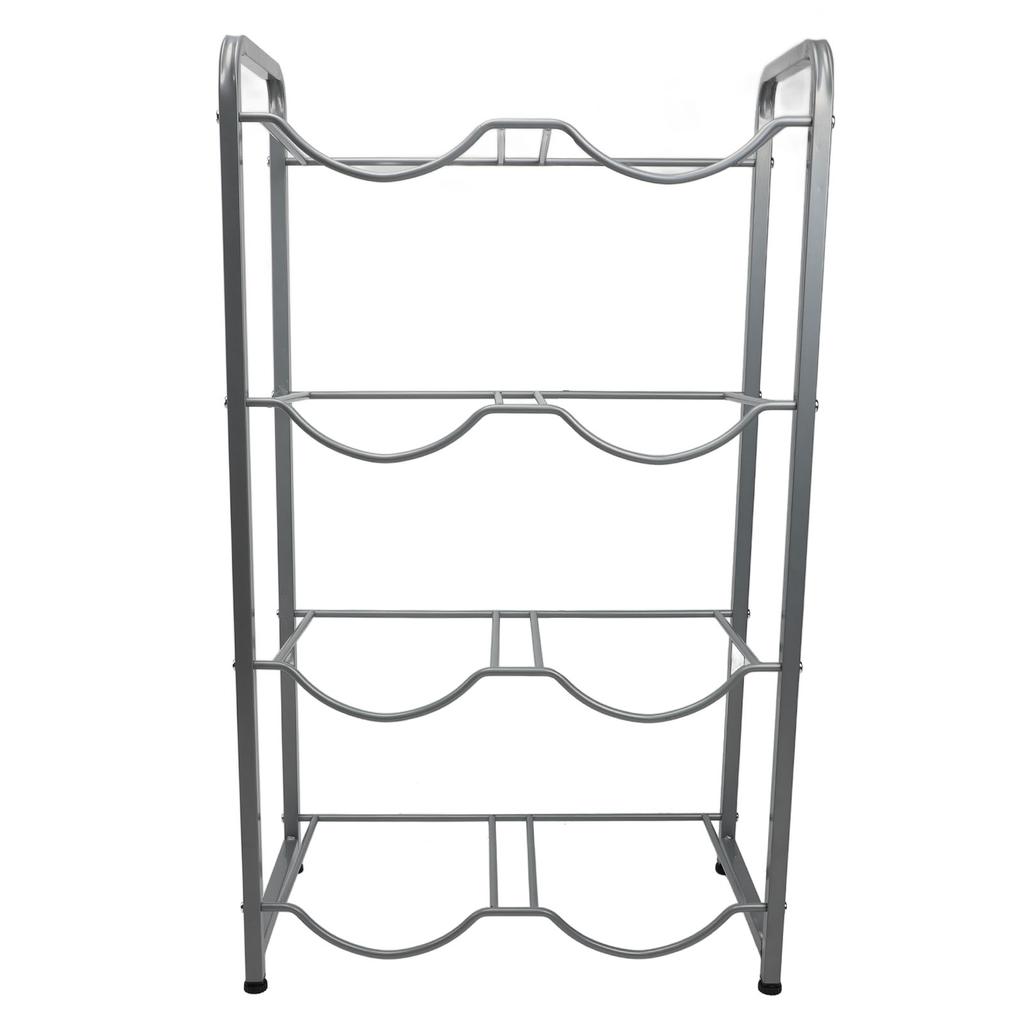 Water Bottle Storage Rack 4 Tier Steel Pipe Space Saving Water Bottle Holder Shelf for Office School Home