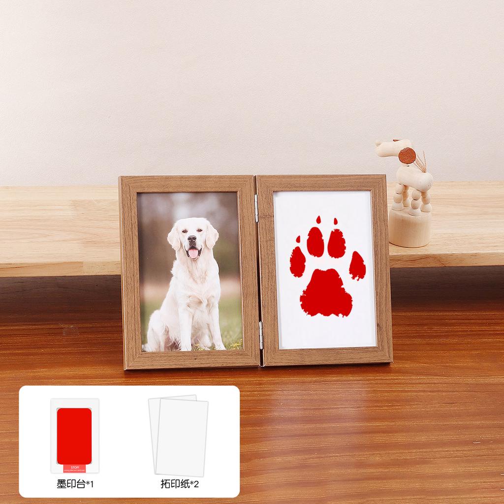 Pet Memorial Gifts for Pet, Dog Paw Print Frame Kit,Inkless Paw Print Kit,zWooden Pawprint Photo Frame,Gifts for Pet Lovers