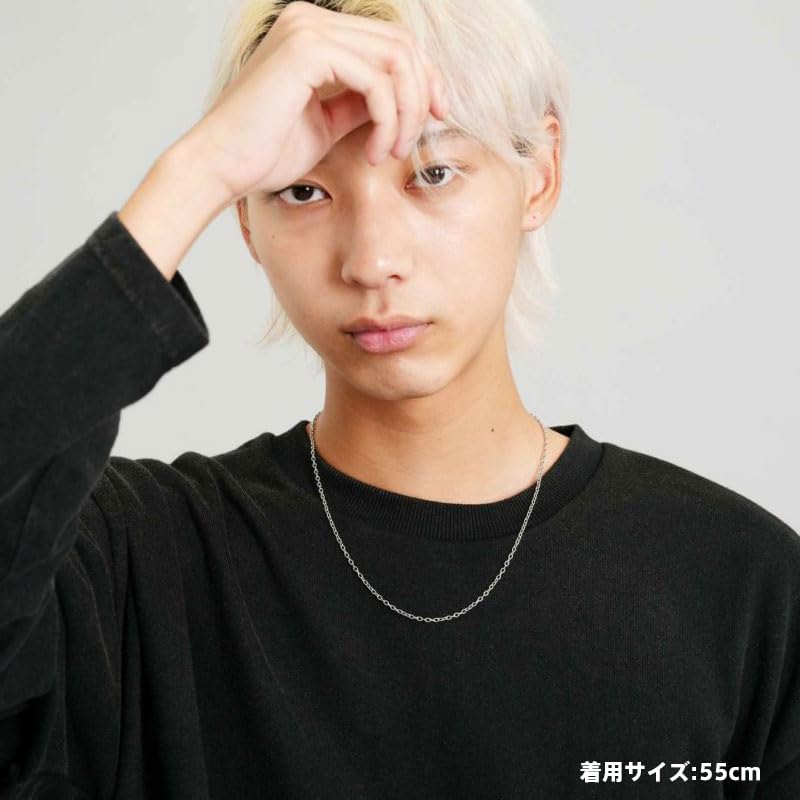 Wrapped slendery chain adzuki surgical stainless steel comes with custom brand [Lionheart] necklace, bean, 316L, hypoallergenic, pouch, men's (65cm)