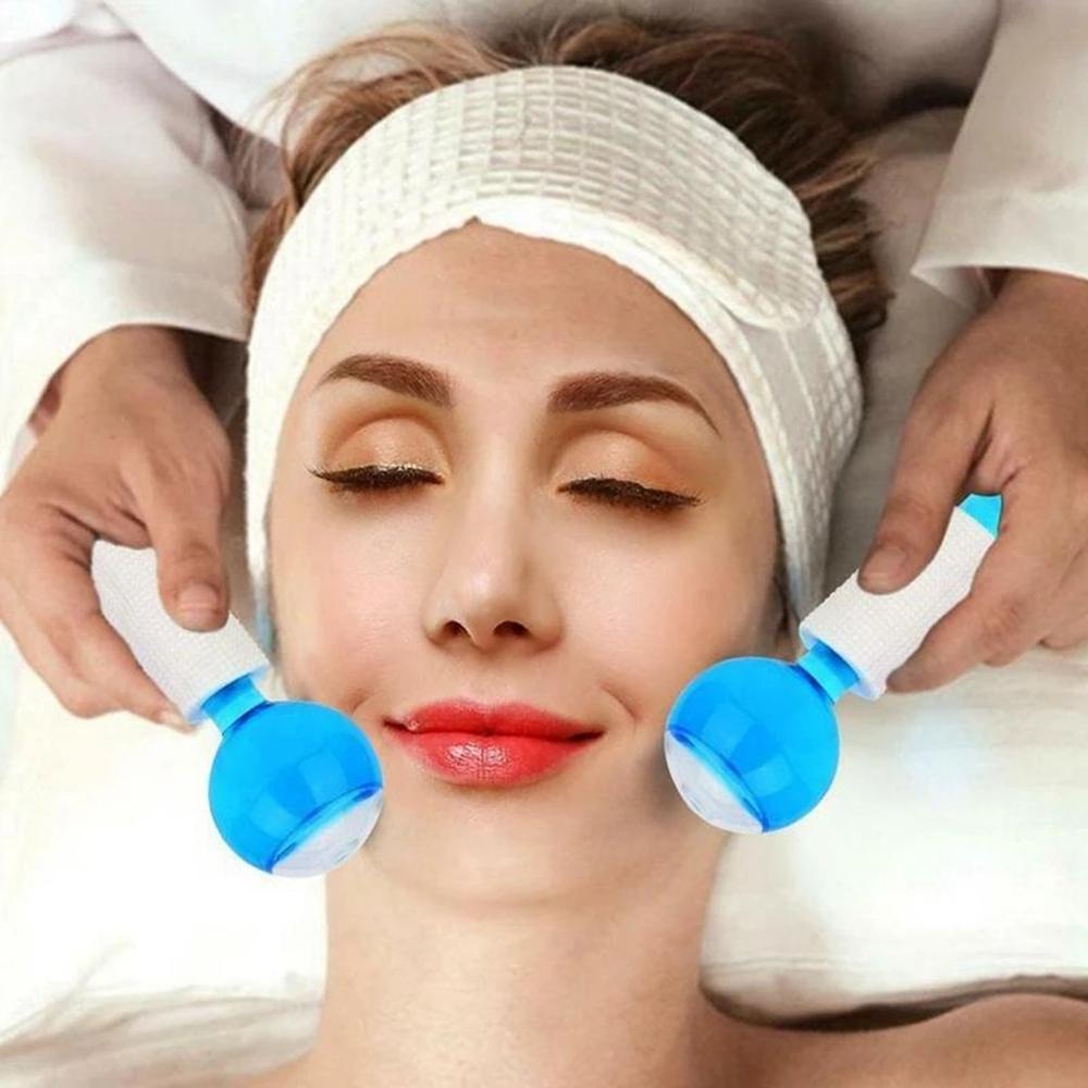 

1 пара Beauty Crystal Ice Hockey Face Eyes Massage Wave Ball Tighten Firming Fine Lines Skin Care Tools Anti Aging Beauty Health синий