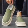 Fashion Man Shoe Korean Style Green Solid Color Thick Platform Sneakers 2025 Trend Fashion Luxury Sale Vulcanize On Casual Shoes for Men