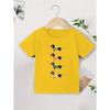 European Size Boys Round-neck Short-sleeved T-shirt with Four Dachshund Pattern Prints