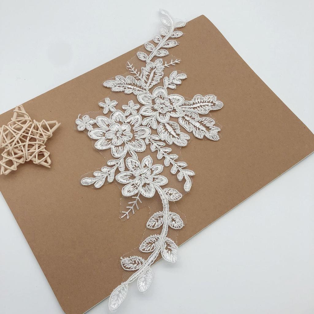 Star Wedding Dress Performance Dress Book White Car Bone Lace Flower Pair Flower Clothing Accessories Sticker Flower Decoration