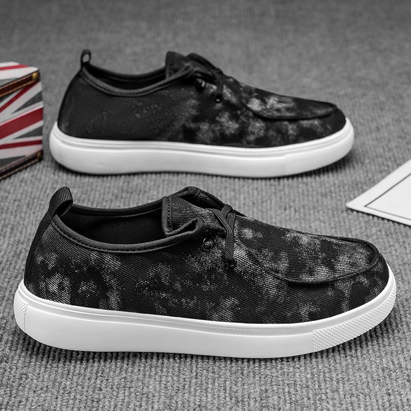 Herren Casual Low Cut Skateboard Schuhe mit Schnürung Canvas Schuhe, Damen Modische Dicksohlige Cowboy Klassische Denim Stiefel 2025