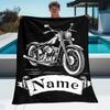 Vlastní motocyklová fleecová deka s personalizovaným jménem a fotografií, přehoz pro všechna roční období, měkké a teplé povlečení, domácí dekorace, dárek