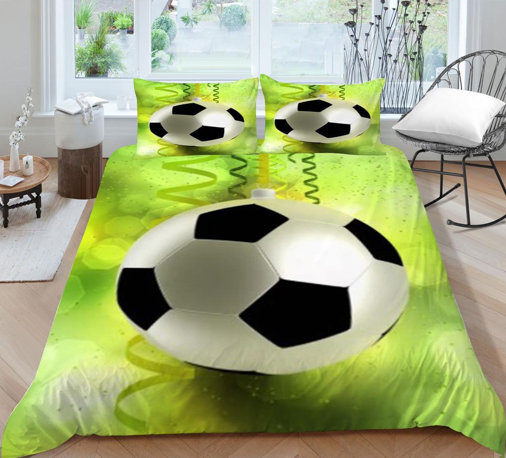 Quilt Cover Pillowcase Two Or Three-Piece Football Series 3D Digital Printing Polyester