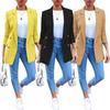 Damenmode Einfarbiger Freizeitanzug Bürokleidung Vintage Langarmmantel Frühling Herbst Damenjacken Blazer Jacke Revers Oberbekleidung