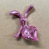 1/2 Pcs Long-eared Rabbit Figurines Electroplated Rubber Sitting Rabbit Figure Model Toy