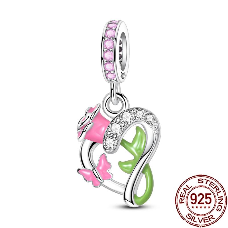 New Charms Copper Colorful Plant Flower Fruit Charm Beads Fit Snake Chain Bracelet Necklace Women Diy Jewelry