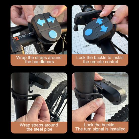 Bicycle Tail Light Waterproof Remote Control Turn Signal Light Type-C Rechargeable MTB Road Mountain Bike Rear Night Riding Bike Safety Warning Lamp