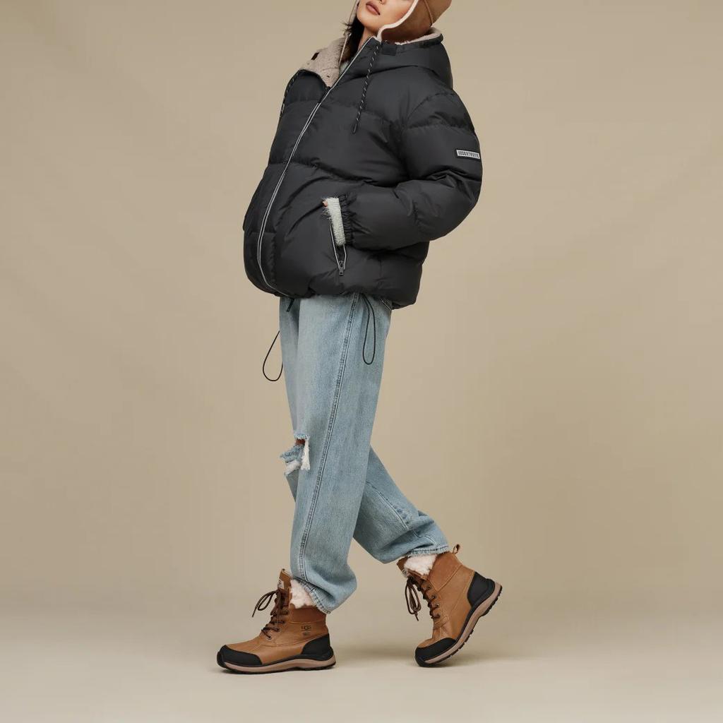 UGG Reversible Solid Color Zip-Up Long Sleeve Jacket Women jackets Black 1158699-BKP