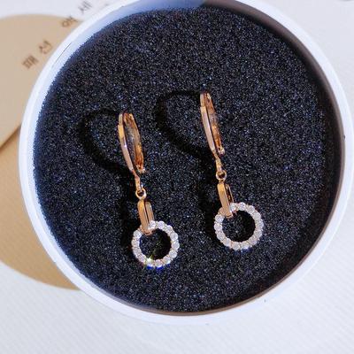 Vintage 14 k Altın Renk Kadınlar Için Elmas Küpe Aros Mujer Oreja Orecchini Taş Parti Nişan Katılın Elmas Küpe