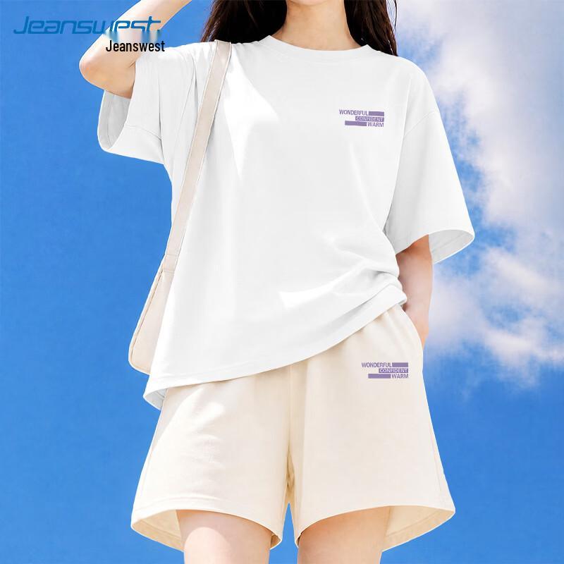 Jeanswest Women s Summer Casual Pure Cotton Two-Piece Set L
