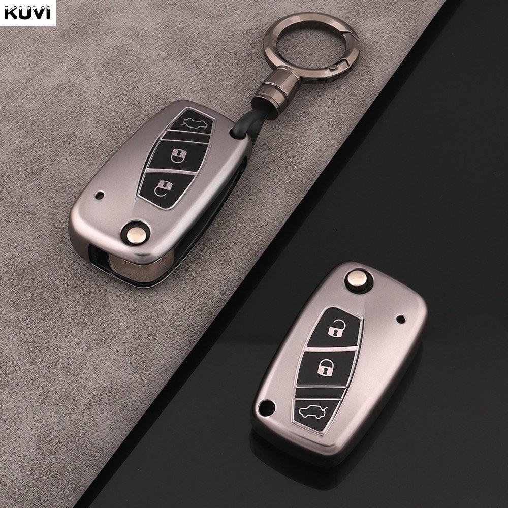 New TPU Car Flip Key Case Cover for FIAT 500 Panda Stilo Ducato Punto Doblo Bravo 3 Buttons Protected Holder Fob Bag Accessories