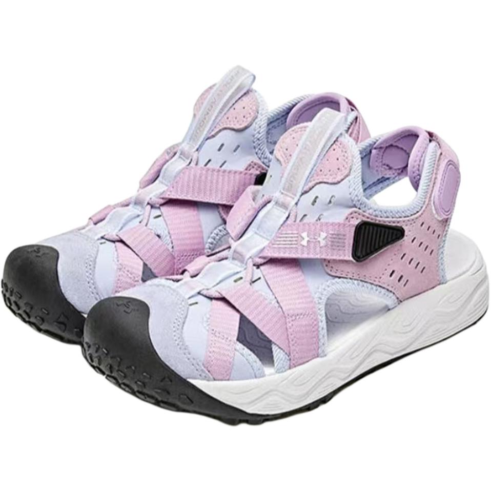 Under Armour Casual Fashion Versatile Anti-Kick Waterproof Breathable Quick-Dry Non-Slip Childrens Sandals Kids Sandals Light-Purple 2421505ZS