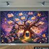 2D Enchanted Book Tree Backdrop Purple Sky Magic Story Book Background