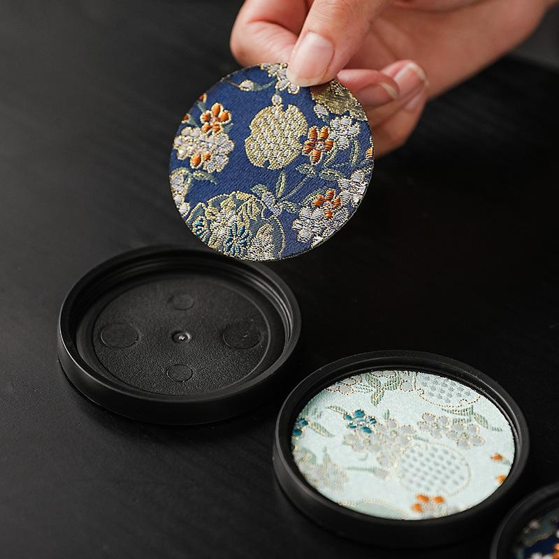 Chinese Style Vintage Absorbent Tea Coasters Heat-resistant Mats and Anti-skidding Storage Kung Fu Tea Cup Holder Accessories