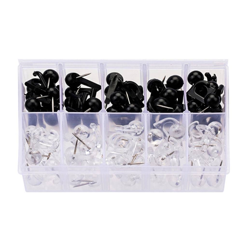 50/60/80/160 ks Připínáčky s háčky Průhledné připínáčky Klipy Háčky na korkovou tabuli Dekorační připínáčky Háček pro zavěšení na zeď