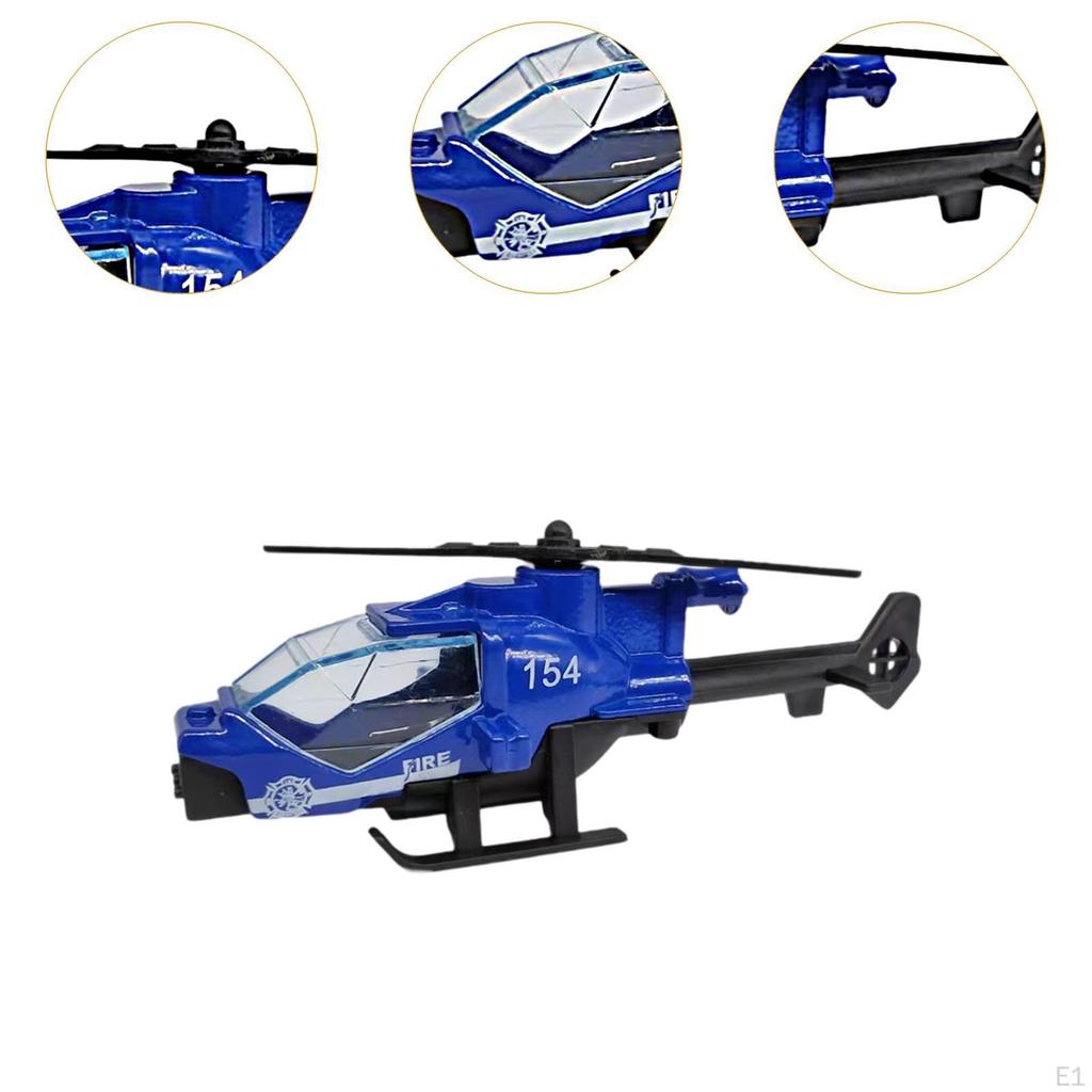 Small Diecast Alloy Helicopter Mini Model Plane Birthday Gift Cake Decoration Toy Collection