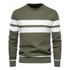 Herbst und Winter Herren Freizeit Gestreifter Herrenpullover Pullover Farbkombination Rundhals Herren Europäische Größe Pullover
