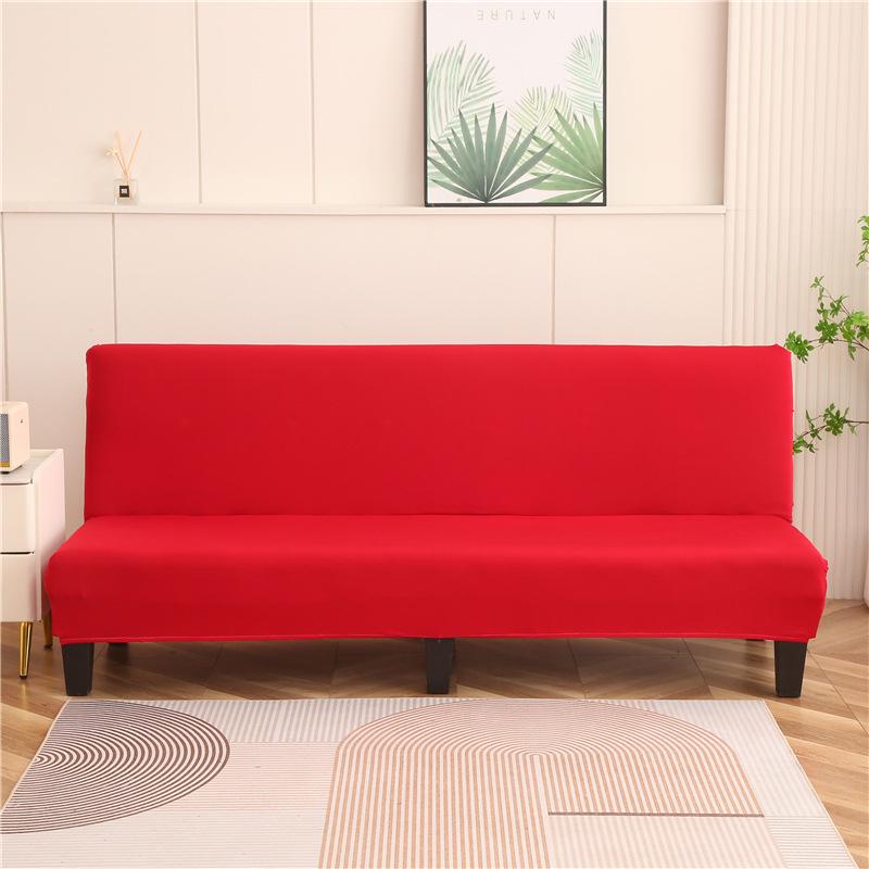 Solid Color Foldable Armless Sofa Bed Cover