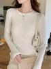 High-End Women's Slim-Fit Cropped Long Sleeve T-Shirt for Spring