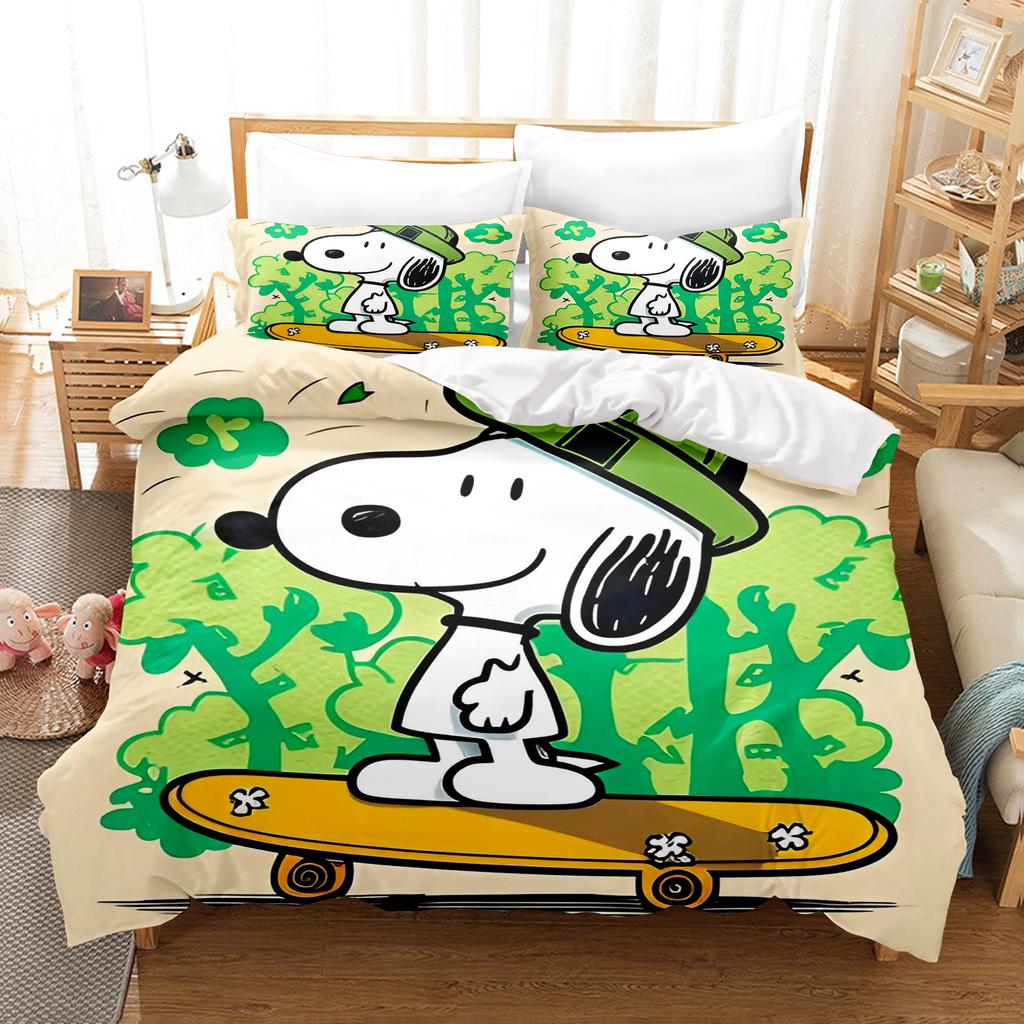 Snoopy Home Bedding Set Duvet Cover Comforter Sets 3-Piece Set 1 Quilt Cover Suitable For Children And Adults