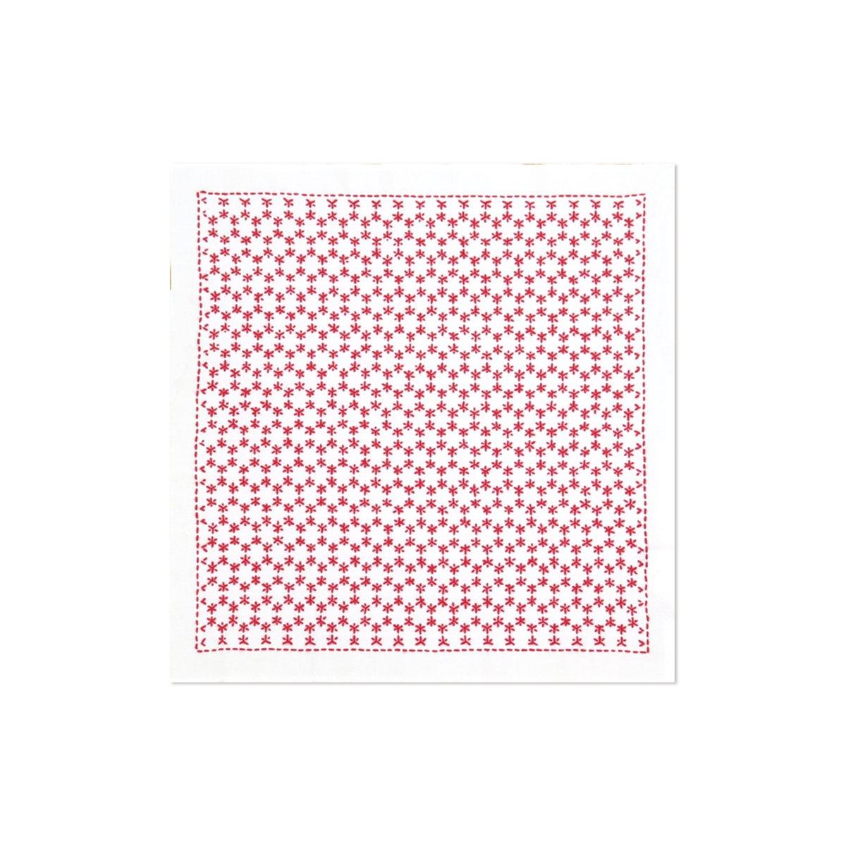 Набор Olympus Thread Sashiko Цветок Квадрат Черепаховый Красный, Салфетка для вышивки гладью, Узор, Белый, SK303,