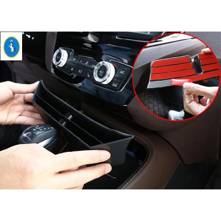 Plastic Car Central Storage Box Console Tray Container Multi-function Decor Cover For BMW X1 F48 2016 -  Black Accessories