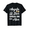 Fishing And Beer Darum Bin Ich Hier Angler Fisherunisex T Shirt Vintage Stretched Breathable Unisex Slightly Graphic