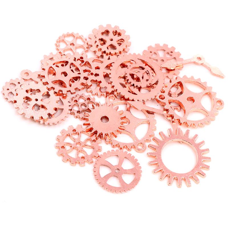

50PCS 8 Color Fashion Size Mix Alloy Mechanical Steampunk Cogs & Gears Diy Accessories Drop ship розового золота